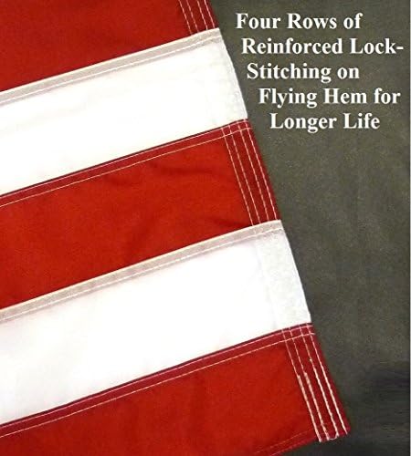 US Flag Factory - 2x3 FT US AMERICAN FLAG (Embroidered Stars & Sewn Stripes) Outdoor SolarMax Nylon Flag - Made in America - Premium Quality (2'x3')