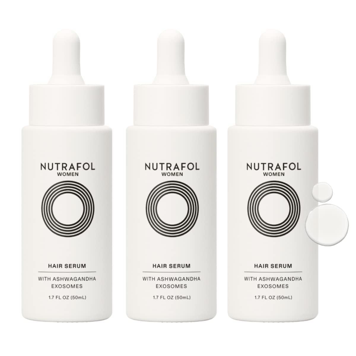 Nutrafol Women's Hair Serum, Vegan Scalp Serum, Supports Visibly Thicker and Stronger Hair, Lightweight and Fast-Absorbing - 1.7 Fl Oz, Pack of 3