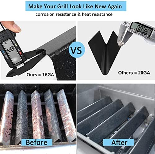 Spirit e310 7636 Flavorizer Bars & 69787 Grill Burner for Weber Spirit and Spirit II 300 Series E310 E320 E330 S310 S320 S330 68950 with Front Control, Grill Parts 15.3" Heat Plate, 18" Burner Tube