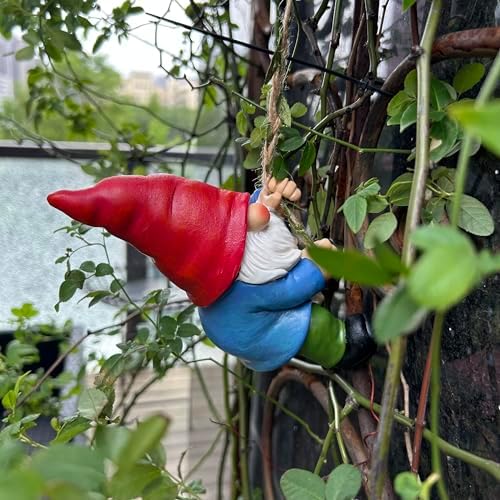 Hanging Gnome Statue Decoration, Climbing Gnomes Figurine Ornament for Indoor Outdoor Home Garden Decor