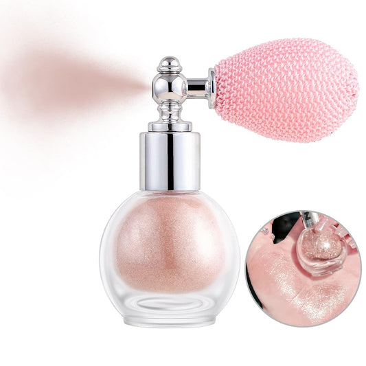 Shiny Glitter Spray for Face and Body, Highlighter Powder Mist, Longwear Waterproof High Gloss Shimmer Makeup for Music Rave Festival, Performance, Wedding Party (#4, Bronze)