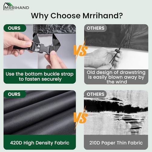 Mrrihand Chaise Lounge Cover, Patio Furniture Covers, Patio Lounge Chair Cover Waterproof and UV Resistant, Heavy Duty Outdoor furniture covers with Air Vent 2 Pack - 84L x 32W x 32H inch