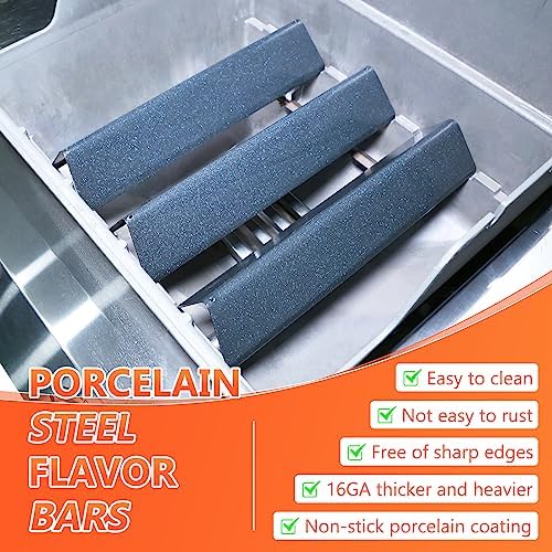 QuliMetal 15.3" Flavorizer Bars for Weber Spirit E-210, Spirit 200, GS4 Spirit II 200, Spirit II E-210 Series Grills with Front-Mounted Control, Porcelain Steel Replacements for Weber 7635 67045