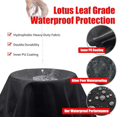 Grill Cover, 55 inch Heavy Duty BBQ Gas Grill Cover for Outdoor Grill, Waterproof, Weather Resistant, Anti-UV, Rip-Proof, Fade Resistant Barbecue Cover with Hook-and-Loop Straps for Most Grills