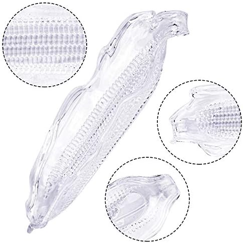 Elcoho 9 Pack Plastic Corn Trays Transparent Corn Dishes with 18 Pieces Stainless Steel Corn Holders on the Cob Skewers Cob Dinnerware