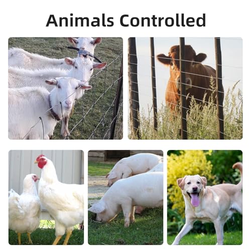 PE5 Electric Fence Energizer and 17 Gauge Spool Aluminum Wire Livestock Fence Chargers for Containing Pets and Preventing Wild Animals Intruding (0.20 Joule,20 Acres)