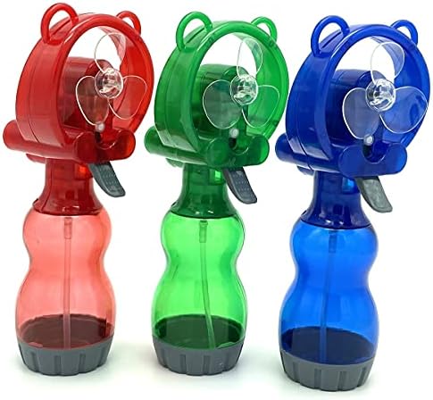 Water Misting Fan Portable Handheld Outdoor Carabiner Mini Fans Hand Atomizer for Summer Beach, Travel, Camping, BBQ and More Outdoor Activities (3 Piece Set)