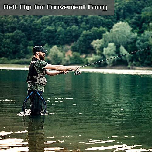 PLUSINNO Floating Fishing Net, Rubber Coated Fish net for Easy Catch and Release, Fishing Nets Freshwater for Bass, Trout, Walleye, Kayak, Folding Landing Net for Easy to Carry and Storage