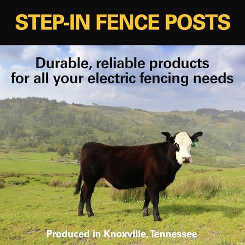 Zareba A-48B 4-Foot Step-in Electric Fence Posts - 50 Pack for Electric Fence System - Sturdy & Easy Installation, Black