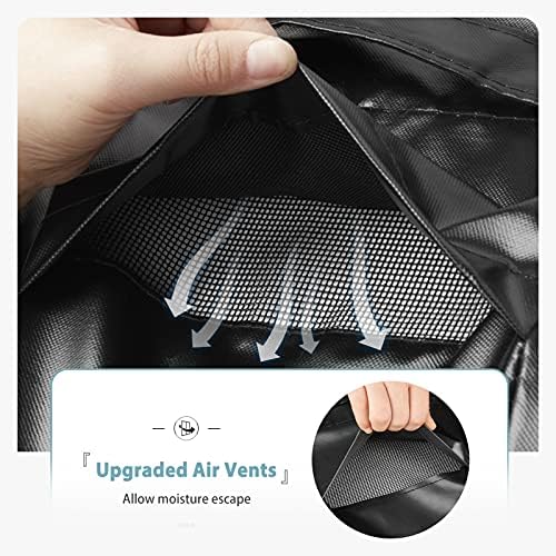 SHINESTAR 36 Inch Square Fire Pit Cover, Fits for 32-36 Inch Outdoor Fire Table Cover, Waterproof and Windproof, 36 x 36 x 24 Inch, Black