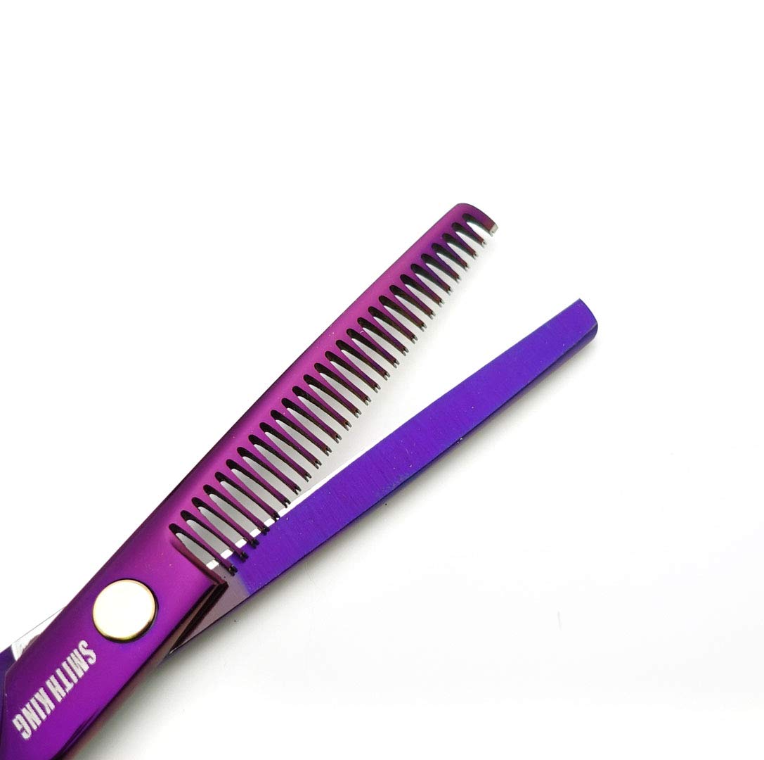 5.5 Inches Hair Cutting Scissors Set with Razor Combs Lether Scissors Case,Hair Cutting Shears Hair Thinning Shears for Personal and Professional (Voilet)