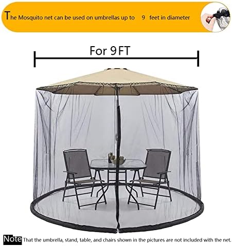 9/10 FT Mosquito Net For Patio Umbrella Outdoors Screen Polyester Hanging Tent(Mosquito Net Only)
