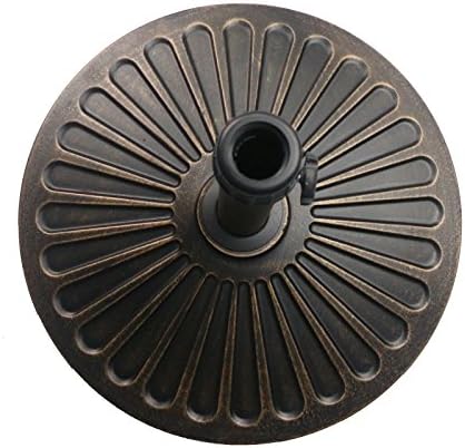 Sunnyglade 18" 30.2-lbs Heavy Duty Round Antiqued Umbrella Base for Patio, Outdoor - Bronze