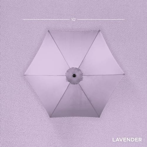 Best Choice Products 10ft Outdoor Steel Polyester Market Patio Umbrella w/ Crank, Easy Push Button, Tilt, Table Compatible - Lavender