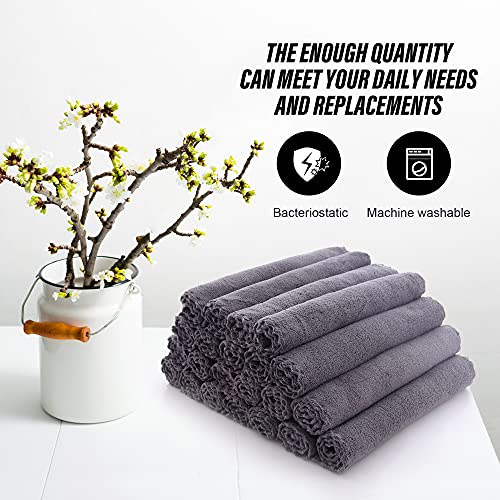 MOONQUEEN Ultra Soft Premium Washcloths Set - 12 x 12 inches - 72 Pack - Quick Drying - Highly Absorbent Coral Velvet Bathroom Wash Clothes (Grey)