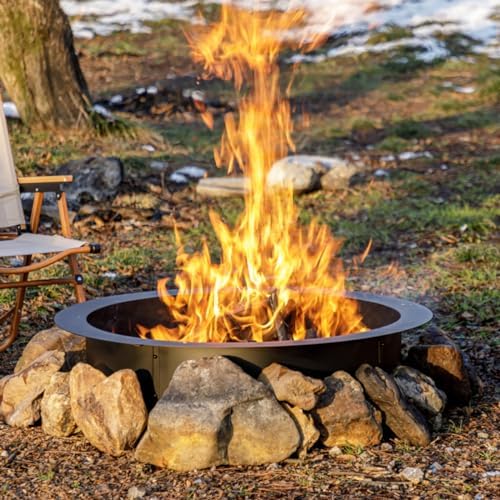 36 inch Fire Ring, Fire Pit Ring for Camping, Wood Burning Fire Pit for Outside,Yard,Garden,Outdoor Fireplace