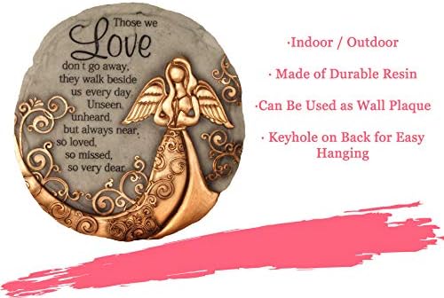 Spoontiques - Garden Décor - Bronze Angel Stepping Stone - Decorative Stone for Garden