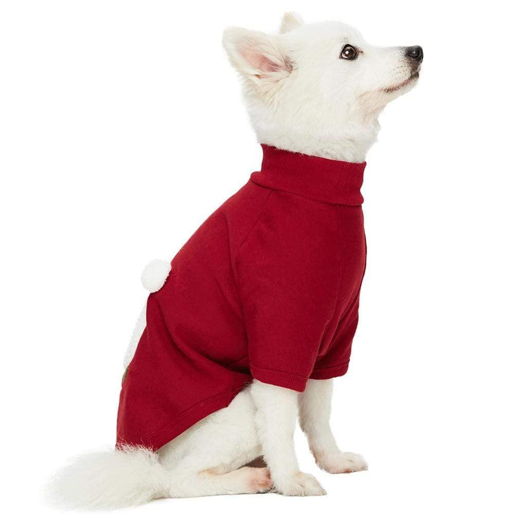 Blueberry Pet Soft & Comfy Merry Christmas Holiday Festive Bear Pullover Turtleneck Fall Winter Dog Sweatshirt Coat, Back Length 18", Warm Clothes for Large Dogs