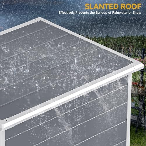 DWVO 5x3ft Resin Outdoor Storage Shed with Floor, Waterproof Lockable Storage Shed with Window, Plastic Outside Tool Storage for Garden, Backyard, Patio, Lawn, Gray