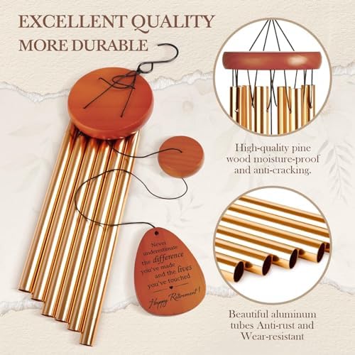 SteadStyle Retirement Gifts Wind Chime, Retirement Gift for Woman Men, Happy Retirement Gifts for Coworker, Nurse, Veterans, Teacher, Boss