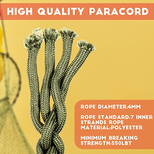 Frienda 2 Set Heavy Duty Paracord Lanyard Necklace Whistles Strap Braided 550 Keychain Lanyard for Outdoor Activities (Dark Camouflage)