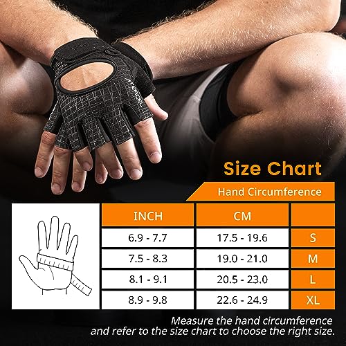 ATERCEL Workout Gloves for Men and Women Weight Lifting Gloves with Full Padding for Gym, Fitness, Exercise, Cycling, Bike, Rowing(Black, S
