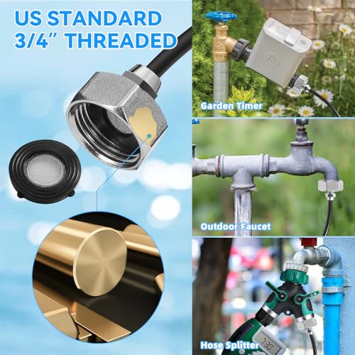 Misters for Outside Patio with Water Filter, Patio Misters for Cooling Outdoor, 66FT (20M) Misting Line 18 Brass Misters Metal Adapter(3/4"), Misting System Kit for Garden Greenhouse Gazebo Trampoline