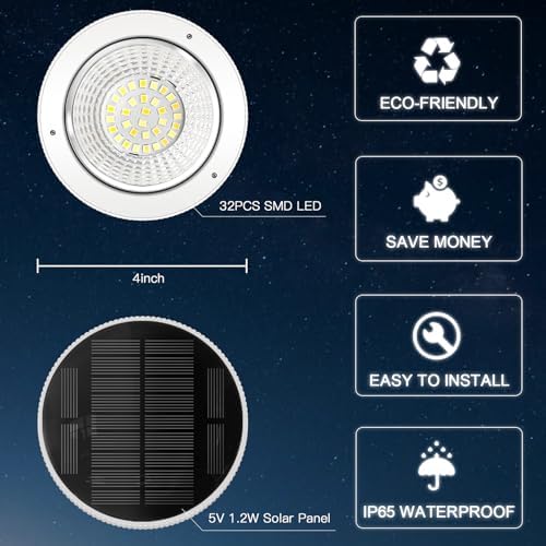 Solar Flag Pole Light, Bright White 6000k Flagpole Light Upgrade Solar Powered for Fits 0.8-1.2" Flag Pole,Tri-Color Solar flagpole Lights,Outside House Garden Yard American Flags Decor (White)