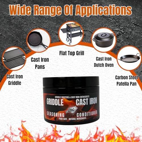 Black Diamond Stoneworks Griddle Seasoning & Cast Iron Conditioner (8 oz) – Premium Oil & Wax Blend for Skillets, Griddles, Dutch Ovens & Flat Top Grills – Non-Stick Protection & Rust Prevention