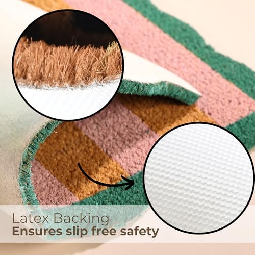 Folkulture Door Mat | Eco Friendly Mats for Front Door | (16 x 28) Welcome Matt or Doormat for Home Entrance | Durable & Anti Slip Coir Mats Outdoor or Entryway Rug (Home-Sweet-Home)