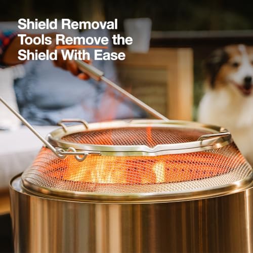 Solo Stove Bonfire Shield - Durable Stainless Steel Spark Protector Mesh Screen for Fire Pits, Keeps Pops and Hot Embers Contained for Safe Outdoor Fires, Includes Shield Removal Tools