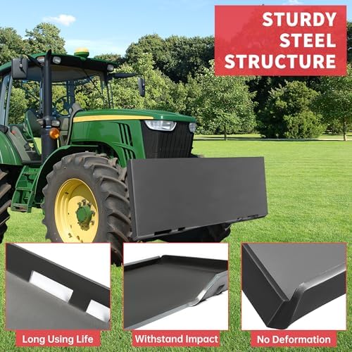 1/2" Skid Steer Mount Plate Quick Tach Attachment Loader Plate Compatible with Bobcat Kubota, with One Year Warranty