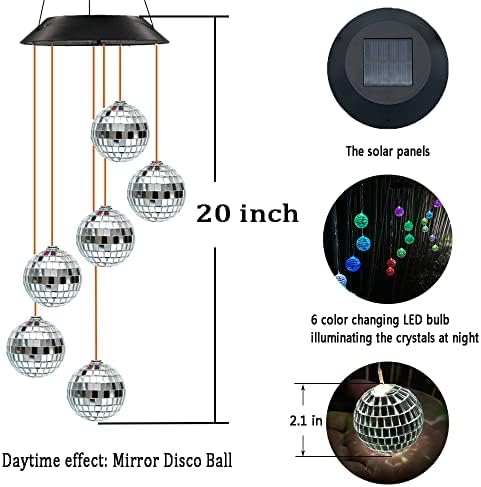 Solar Wind Chime for Porch Decor, Solar Lights Outdoor Decorative for Garden and Patio, Birthday Gifts for Women Mom Grandma