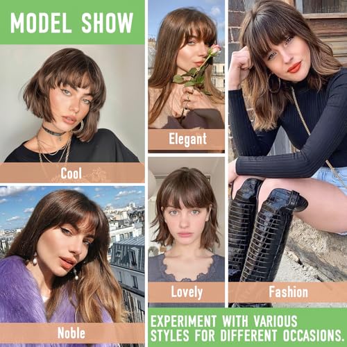 Cephermer Bangs Hair Clip in Bangs 360°3D Cover Hair Topper Synthetic HairPieces for Women Ash Blonde Wispy Fake Bangs Toppers for Daily Wear
