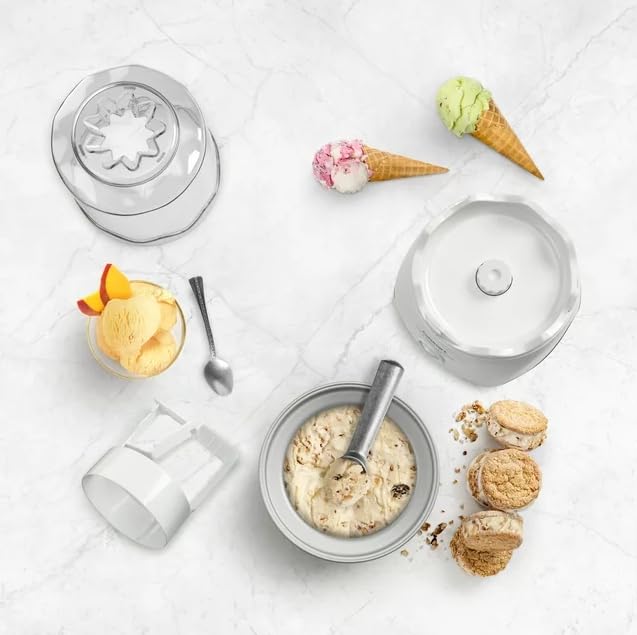 Cuisinart Ice Cream Maker Machine, 1.5 Quart Sorbet, Frozen Yogurt Maker, Double Insulated, White, ICE-21WM1