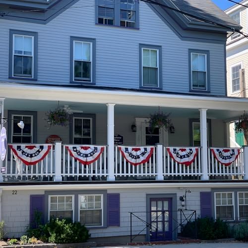 4th of July Decorations Huge Bunting Flags 3 x 6 Ft with Grommets, Large American Pleated Fan Banner, Fourth of July Flag USA Patriotic Red White and Blue Decor for Memorial Day Veterans (3x6 Ft-4 Pcs)