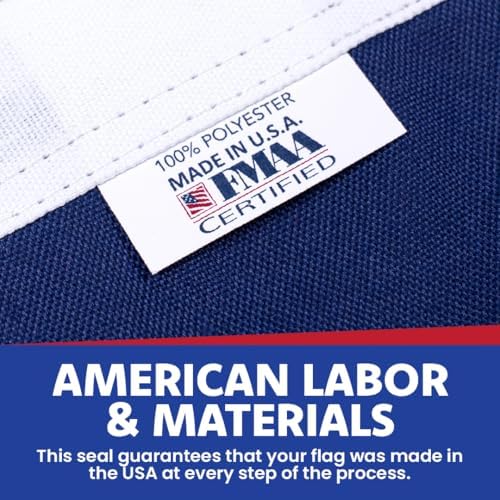 Made in USA Flags Co - 3x5 American Flag - Heavy Duty USA Flag with Premium PolyMax Polyester, Sewn Stripes, & Embroidered Stars - All Weather American Flags for Outside - FMAA Certified, US Made
