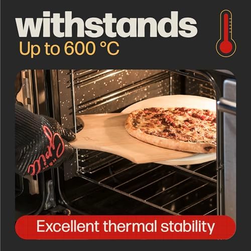 HANS GRILL PIZZA STONE | Circular Pizza Stone For Oven Baking & BBQ Grilling With Free Wooden Peel | Extra Large Round 15" Inches Diameter (38CM) Durable Cordierite Cooking Stone.