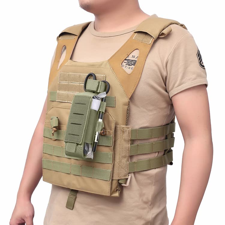 Tourniquet-Pouch-Molle, Tactical TQ Tourniquet & Trauma Medical Shear Pouch MOLLE Duty Belt Loop EMT EMS Tourniquets Pouch Holster(Army Green)