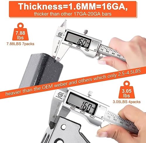 Grill Flavorizer Bars for Weber Genesis II E-410, S-410, LX E-440, S-440, Weber Genesis 2 66041, 66033, 66796, Heat Deflectors BBQ Gas Grill Replacement Parts, 17” Porcelain Steel Flavor Bars
