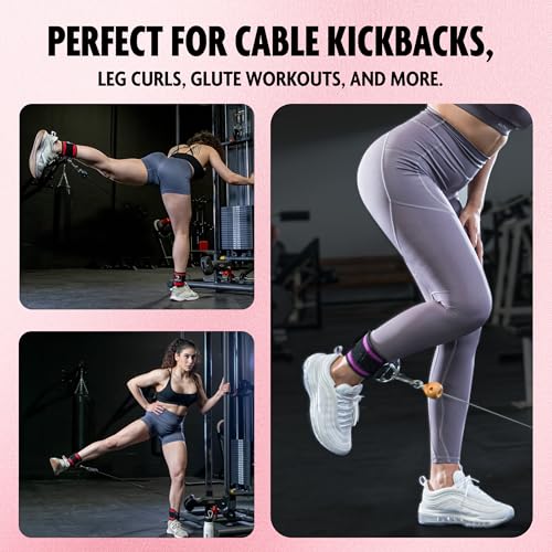 DMoose kickback ankle strap - One Size Fit with Premium Padding, weight ankle strap, ankle kickback strap, Booty Workouts, Leg Extension, Hip Abductors