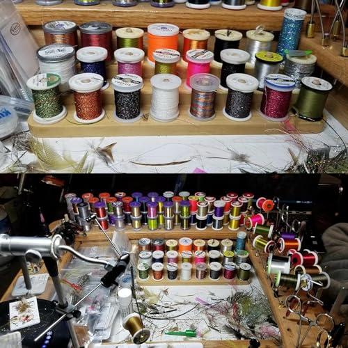 Riverruns Fly Tying Thread Spool Stand Nature Wood Spool Station Hand Made Travelling