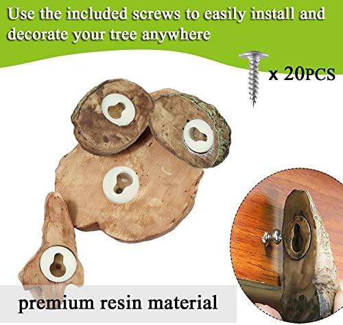 4 Pack Tree Faces Decor Outdoor with 20 Screws, Tree Face Outdoor Statues Old Man Trees Hugger Bark Ghost Yard Art Garden Decoration, Trees Decorations Outdoor for Halloween Easter
