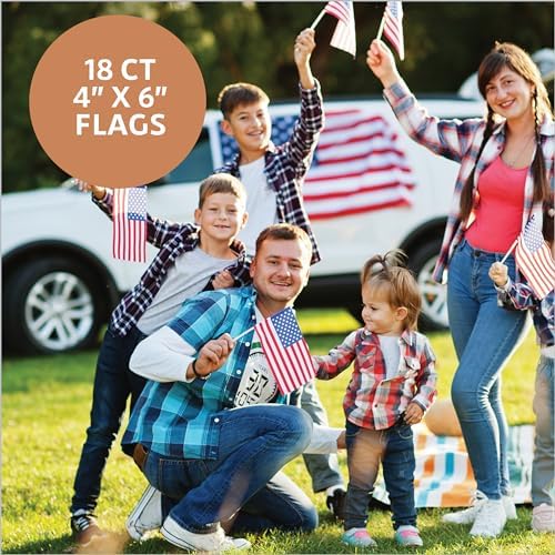 45 PC 4th Of July Decorations, USA Independence Day Patriotic Décor Set, American Bunting & Windsock Flags, Red White & Blue Streamer Backdrop, 10 Aluminum 1 “USA” Balloon, 2 Garland 8.2’, 18 flags