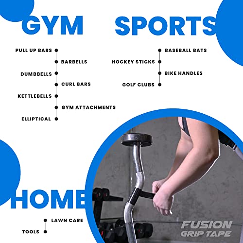 Core Prodigy Fusion Grip Tape - Silicone Rubber Wrap for Pull Up Bars, Barbells, Dumbbells, Sports and Gym Equipment, and Tools (10 Foot, Black)