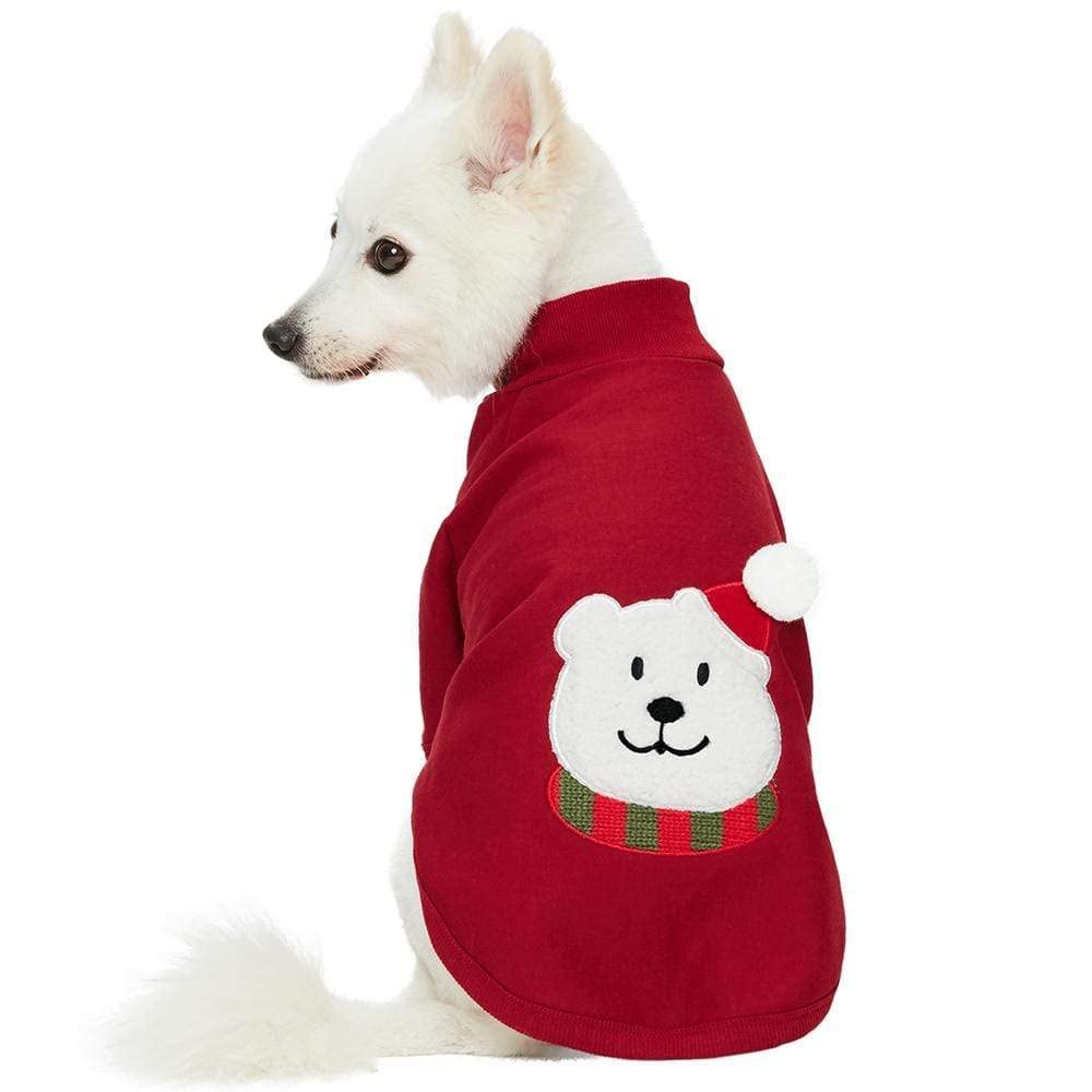 Blueberry Pet Soft & Comfy Merry Christmas Holiday Festive Bear Pullover Turtleneck Fall Winter Dog Sweatshirt Coat, Back Length 18", Warm Clothes for Large Dogs