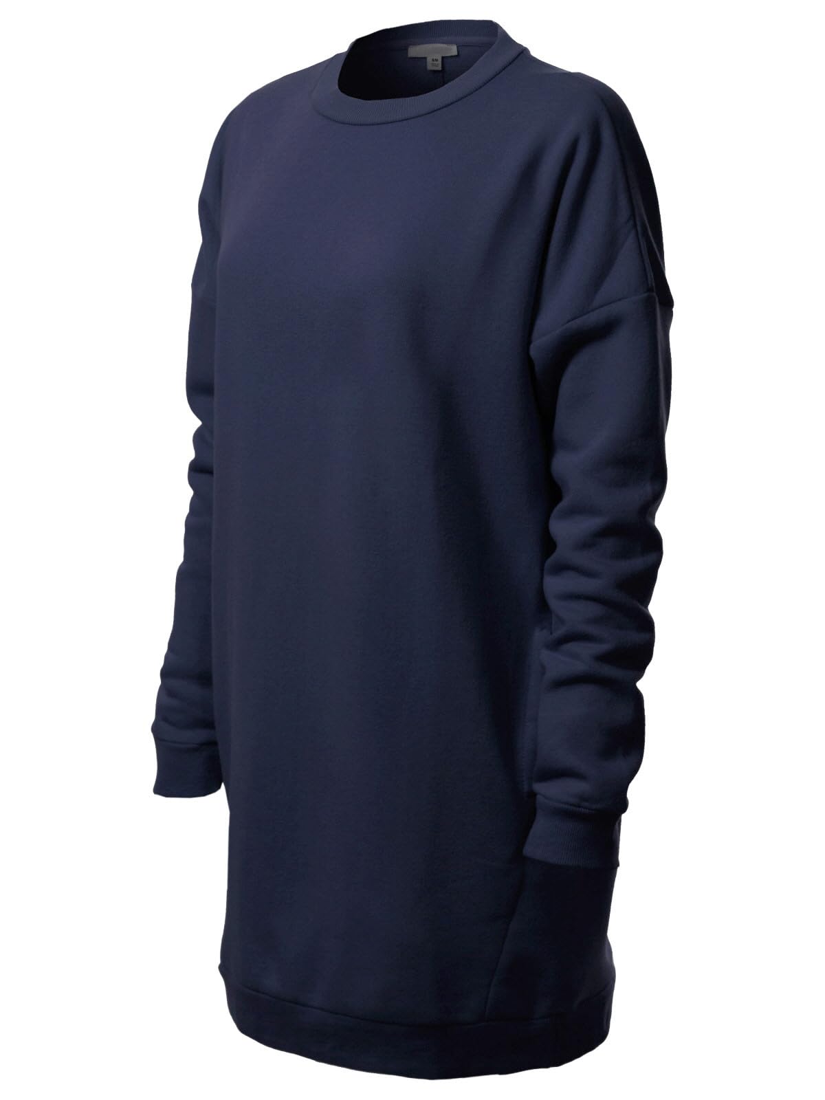 MixMatchy Women's Casual Oversized Crew Neck Fleece Pullover Sweatshirts Tunic Fall Outfits 2023 Y2K Winter Clothes Navy SM