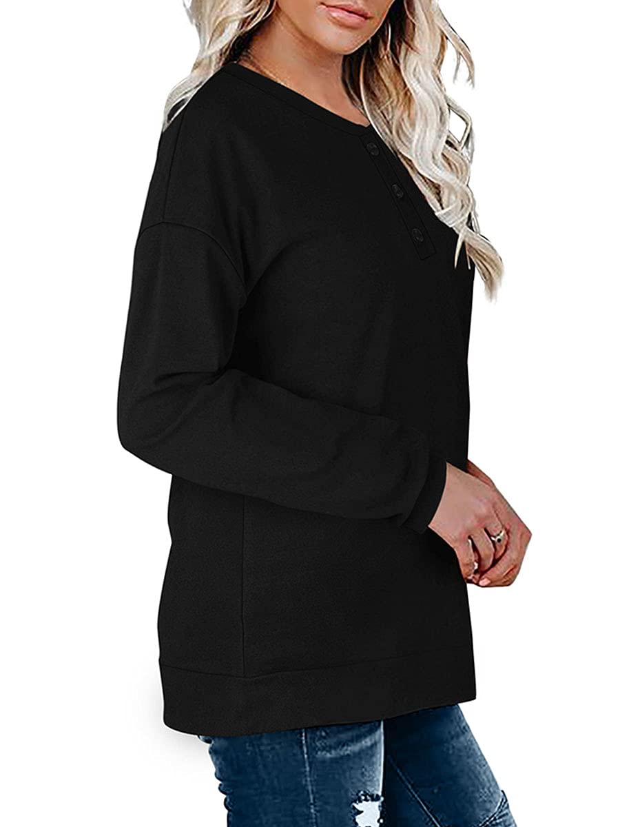 OFEEFAN Tunic Sweatshirts For Women Black Long Sleeve Sweaters For Women Winter Oversized XXL