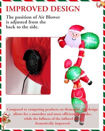 8 FT Hanging Christmas Inflatables Outdoor Decoration, Climbing Santa with Build-in LED, Blow Up Inflatable for Xmas Party, Holiday, Outdoor, Indoor, Yard, Garden, Lawn