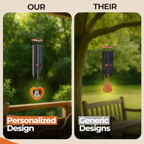 32 Inch Memorial Wind Chimes Outdoor, Personalized Sympathy Gifts for Loss of Loved One, Memorial Gifts for Loss of Mother, Bereavement Gift for Mom, Father, Brother, Sister